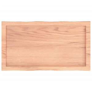 Piano Tavolo Marrone Chiaro 80x40x(2-4) cm Rovere Non Trattato 363939