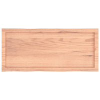 Piano Tavolo Marrone Chiaro 100x40x(2-4) cm Rovere Non Trattato 363948