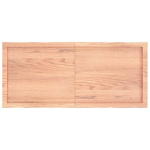 Piano Tavolo Marrone Chiaro 120x50x(2-6) cm Rovere Non Trattato 363959