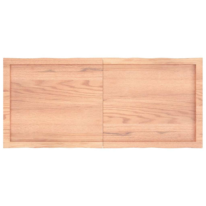 Piano Tavolo Marrone Chiaro 120x50x(2-6) cm Rovere Non Trattato 363959