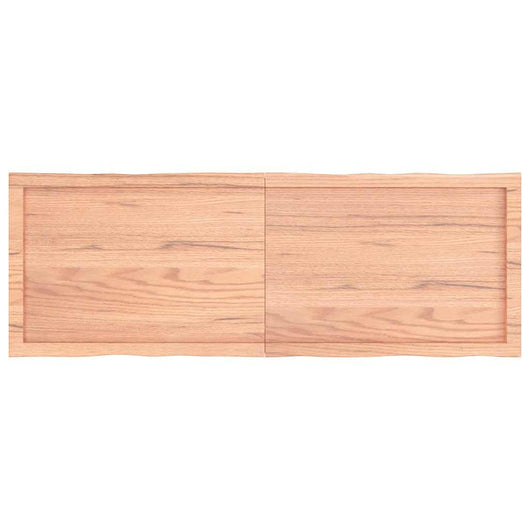 Piano Tavolo Marrone Chiaro 140x50x(2-6) cm Rovere Non Trattato 363965