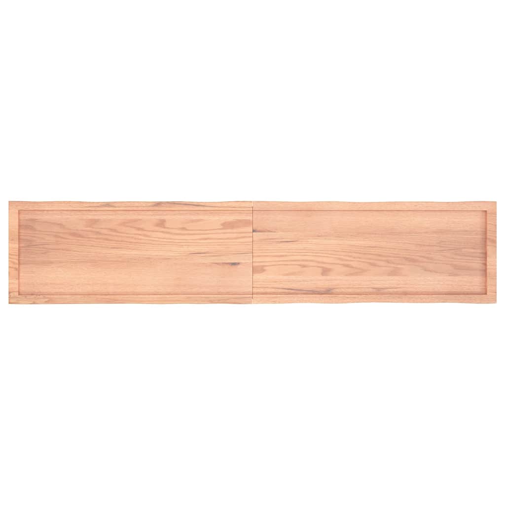 Piano Tavolo Marrone Chiaro 200x40x(2-6) cm Rovere Non Trattato