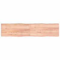 Piano Tavolo Marrone Chiaro 220x50x(2-4) cm Rovere Non Trattato