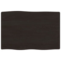 Piano Tavolo Marrone Scuro 60x40x2 cm in Rovere Non Trattato