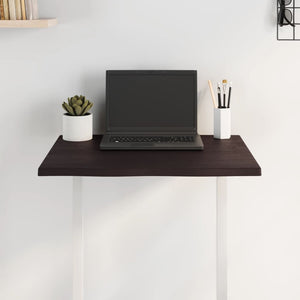 Piano Tavolo Marrone Scuro 60x40x2 cm in Rovere Non Trattato 363995