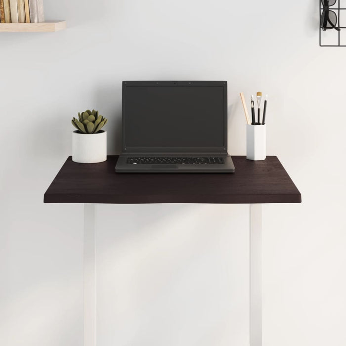 Piano Tavolo Marrone Scuro 60x40x2 cm in Rovere Non Trattato 363995