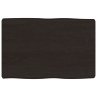 Piano Tavolo Marrone Scuro 60x40x(2-6)cm in Rovere Non Trattato 363997
