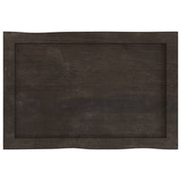 Piano Tavolo Marrone Scuro 60x40x(2-6)cm in Rovere Non Trattato