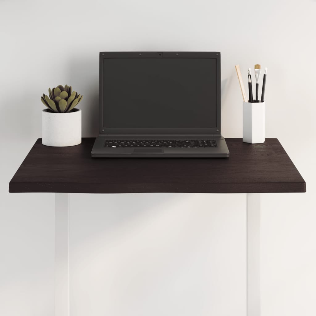 Piano Tavolo Marrone Scuro 60x50x2 cm in Rovere Non Trattato 363998