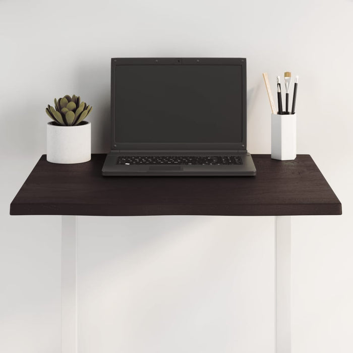 Piano Tavolo Marrone Scuro 60x50x2 cm in Rovere Non Trattato 363998