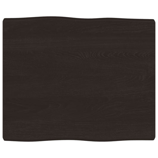 Piano Tavolo Marrone Scuro 60x50x(2-4)cm in Rovere Non Trattato 363999