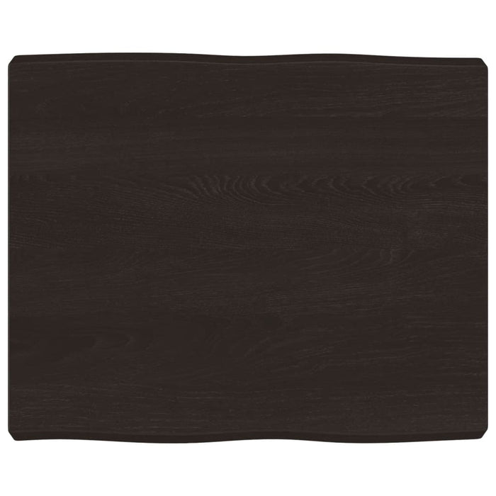 Piano Tavolo Marrone Scuro 60x50x(2-6)cm in Rovere Non Trattato 364000