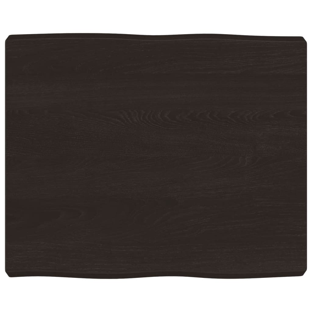 vidaXL Piano Tavolo Marrone Scuro 60x50x(2-6)cm in Rovere Non Trattato