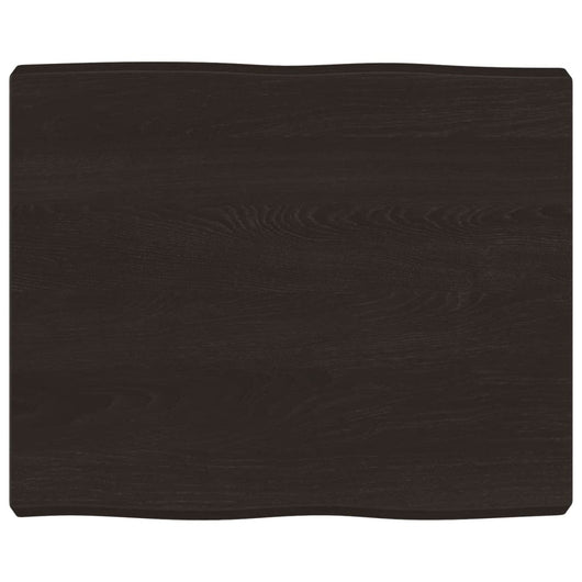 vidaXL Piano Tavolo Marrone Scuro 60x50x(2-6)cm in Rovere Non Trattato