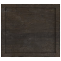 Piano Tavolo Marrone Scuro 60x50x(2-6)cm in Rovere Non Trattato 364000