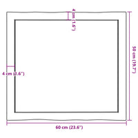 vidaXL Piano Tavolo Marrone Scuro 60x50x(2-6)cm in Rovere Non Trattato
