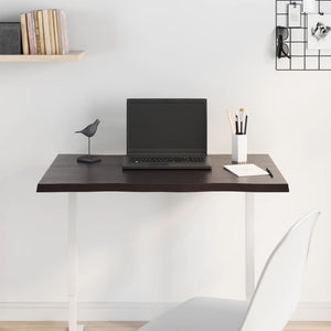 Piano Tavolo Marrone Scuro 80x40x2 cm in Rovere Non Trattatocod mxl 95724