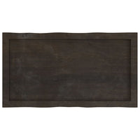 Piano Tavolo Marrone Scuro 80x40x(2-4)cm in Rovere Non Trattato 364005