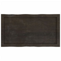 Piano Tavolo Marrone Scuro 80x40x(2-6)cm in Rovere Non Trattato 364006