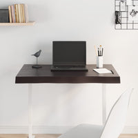 Piano Tavolo Marrone Scuro 80x50x2 cm in Rovere Non Trattatocod mxl 71696