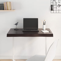 Piano Tavolo Marrone Scuro 80x50x(2-6)cm in Rovere Non Trattato 364009