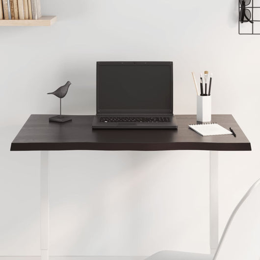 Piano Tavolo Marrone Scuro 80x60x2 cm in Rovere Non Trattato 364010