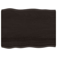 Piano Tavolo Marrone Scuro 80x60x(2-4)cm in Rovere Non Trattato 364011