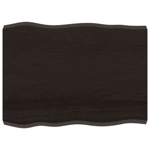 Piano Tavolo Marrone Scuro 80x60x(2-6)cm in Rovere Non Trattatocod mxl 95727