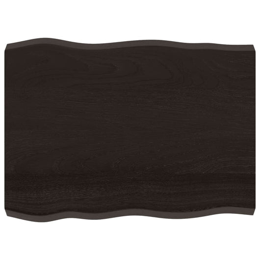 Piano Tavolo Marrone Scuro 80x60x(2-6)cm in Rovere Non Trattatocod mxl 95727