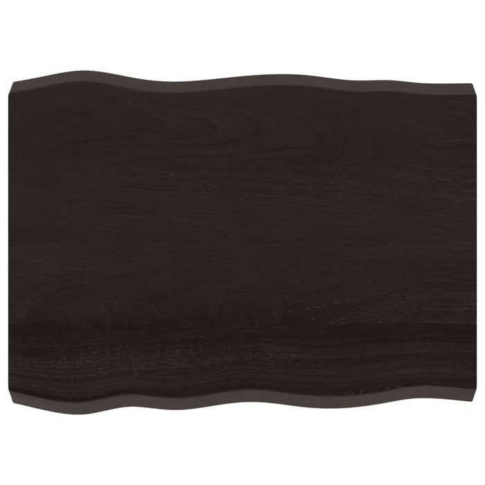 Piano Tavolo Marrone Scuro 80x60x(2-6)cm in Rovere Non Trattatocod mxl 95727