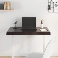 Piano Tavolo Marrone Scuro 80x60x(2-6)cm in Rovere Non Trattato 364012