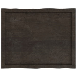 Piano Tavolo Marrone Scuro 80x60x(2-6)cm in Rovere Non Trattato 364012