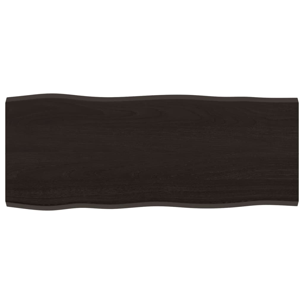Piano Tavolo Marrone Scuro 100x40x2 cm in Rovere Non Trattato 364013
