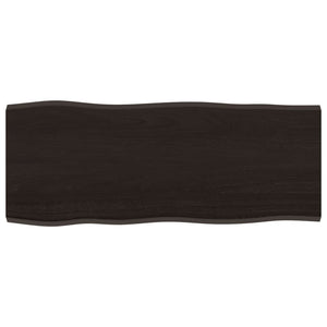 Piano Tavolo Marrone Scuro 100x40x2 cm in Rovere Non Trattato 364013