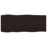 Piano Tavolo Marrone Scuro 100x40x(2-6)cm Rovere Non Trattato 364015