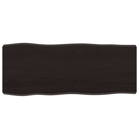 Piano Tavolo Marrone Scuro 100x40x(2-6)cm Rovere Non Trattato 364015