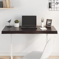 Piano Tavolo Marrone Scuro 100x40x(2-6)cm Rovere Non Trattatocod mxl 119648