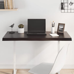 Piano Tavolo Marrone Scuro 100x60x(2-4)cm Rovere Non Trattato 364020