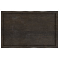 Piano Tavolo Marrone Scuro 100x60x(2-6)cm Rovere Non Trattato