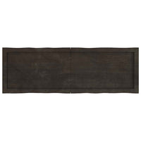 Piano Tavolo Marrone Scuro 120x40x(2-4)cm Rovere Non Trattato 364022
