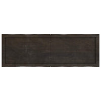 vidaXL Piano Tavolo Marrone Scuro 120x40x(2-6)cm Rovere Non Trattato