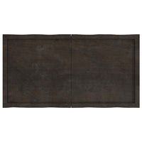 Piano Tavolo Marrone Scuro 120x60x(2-4)cm Rovere Non Trattato 364026