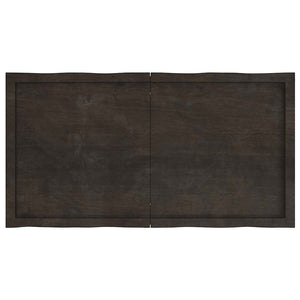 Piano Tavolo Marrone Scuro 120x60x(2-4)cm Rovere Non Trattato 364026