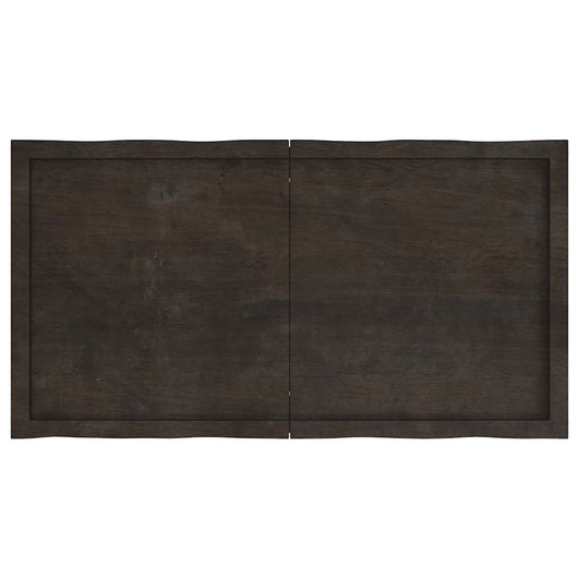 Piano Tavolo Marrone Scuro 120x60x(2-4)cm Rovere Non Trattato 364026