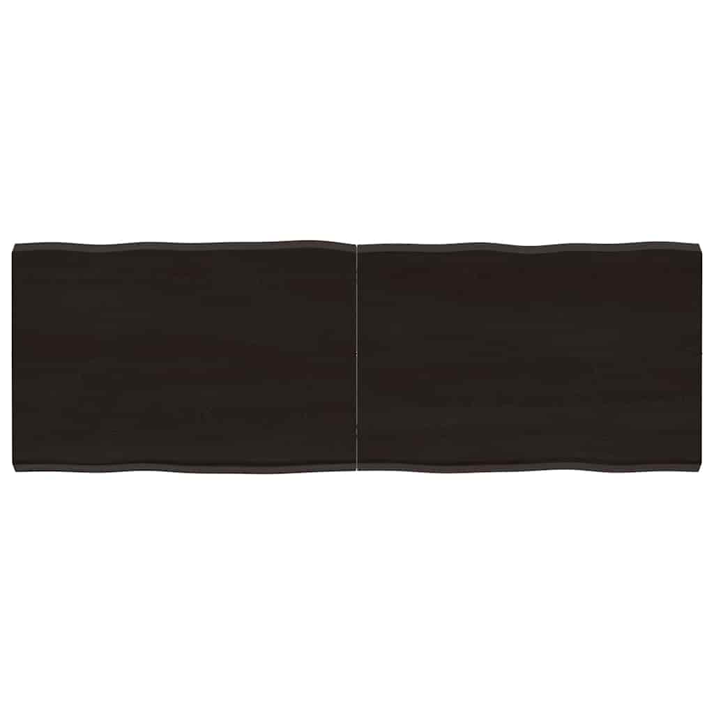 Piano Tavolo Marrone Scuro 140x50x(2-4) cm Rovere Non Trattatocod mxl 79339