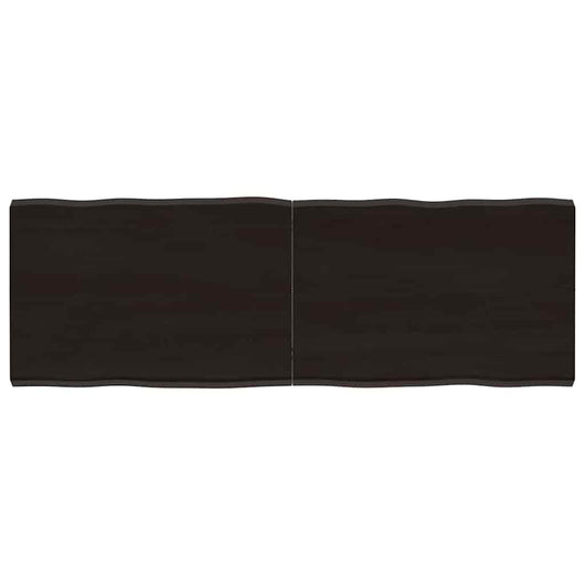 Piano Tavolo Marrone Scuro 140x50x(2-4) cm Rovere Non Trattatocod mxl 79339