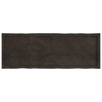 Piano Tavolo Marrone Scuro 140x50x(2-6)cm Rovere Non Trattato 364031