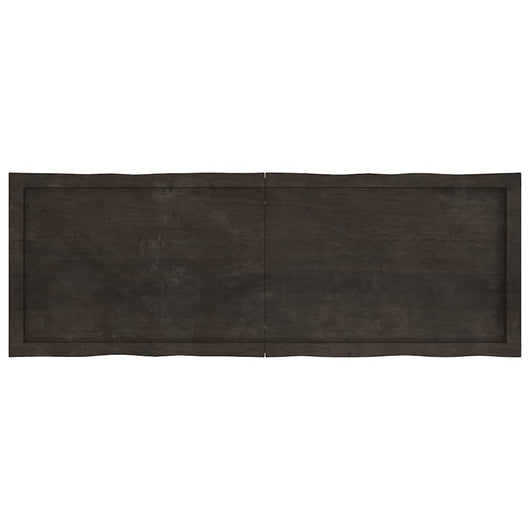 Piano Tavolo Marrone Scuro 140x50x(2-6)cm Rovere Non Trattato 364031