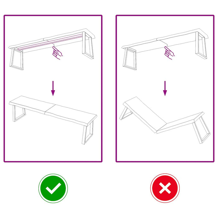 Piano Tavolo Marrone Scuro 160x40x(2-4)cm Rovere Non Trattato 364034