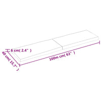 vidaXL Piano Tavolo Marrone Scuro 160x40x(2-6)cm Rovere Non Trattato